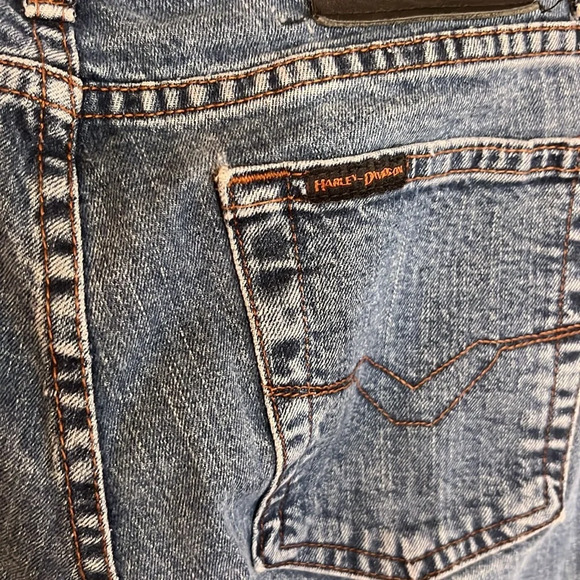 Harley Davidson Blue Bootcut Motorcycle Jeans, Women’s Size 8 - Picture 4 of 10